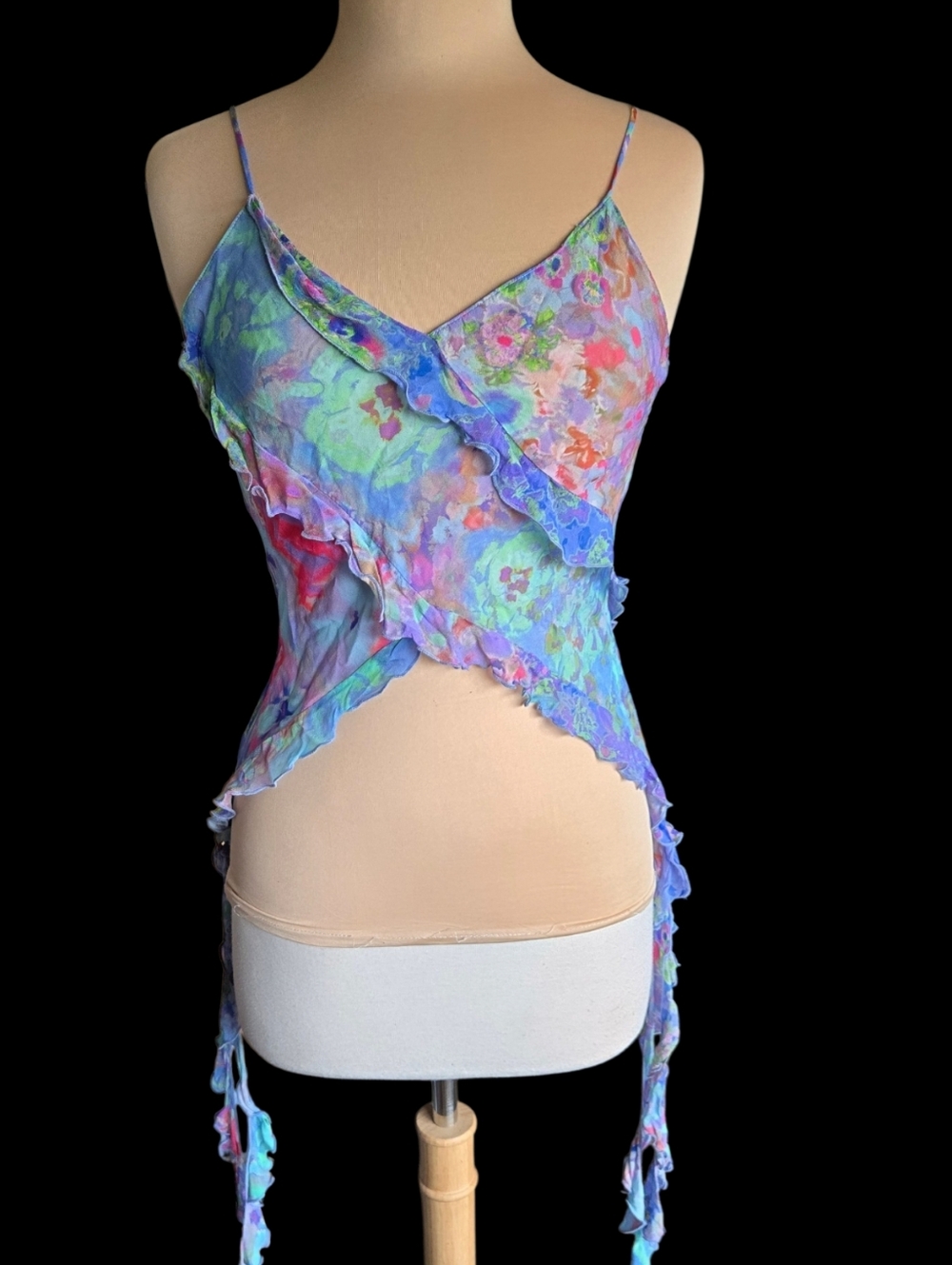 Zara Sheer Floral Cami in Pastel Multicolor